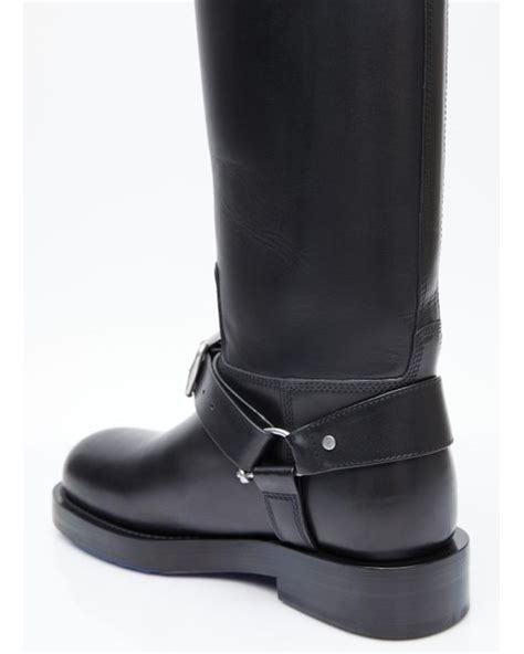 9015 black leather burberry band|Leather Saddle Tall Boots in Black .